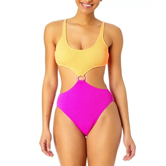 Salt + Cove Women Juniors' Color blocked One-Piece Monokini Swimsuit XL - Picture 1 of 10
